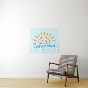 Sunny California Logo Tapestry