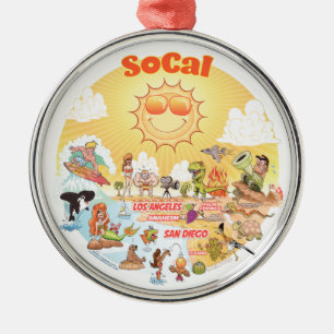 Sunny California Metal Ornament