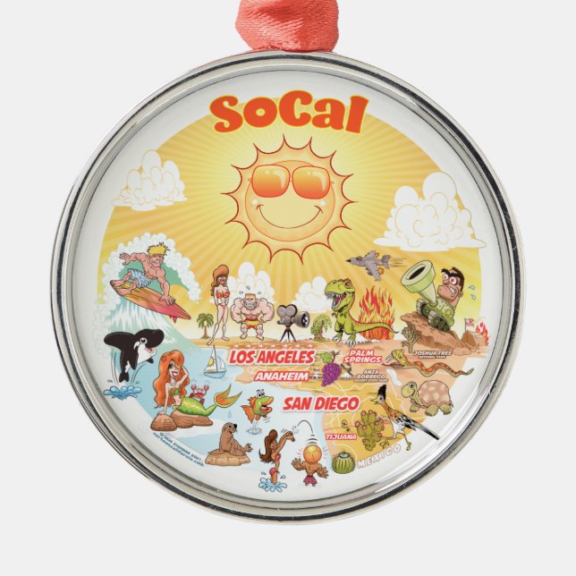 Sunny California Metal Ornament (Front)
