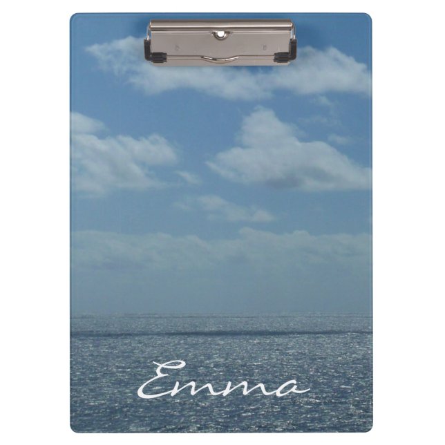 Sunny Caribbean Sea Blue Ocean Clipboard (Front)