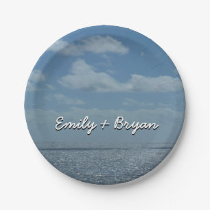 Sunny Caribbean Sea Blue Ocean Paper Plate