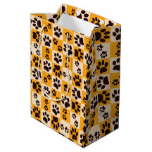 Sunny Cat Paw Print Checkerboard