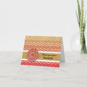 Sunny Chevron Stripes Carte de remerciements