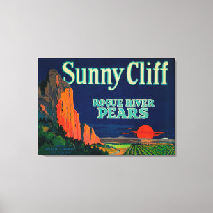 Sunny Cliff Pear Crate LabelMedford, OR Canvas Print