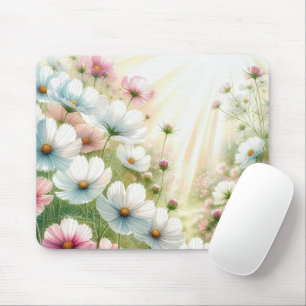 Sunny Cosmos Garden Mouse Pad