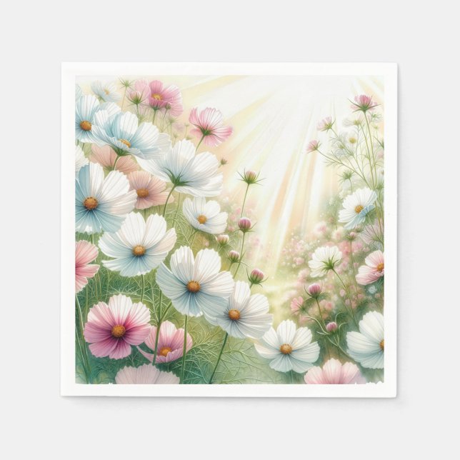 Sunny Cosmos Garden Napkin (Front)