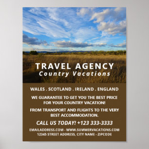 Sunny Country Scene, Travel Agency Advert Poster