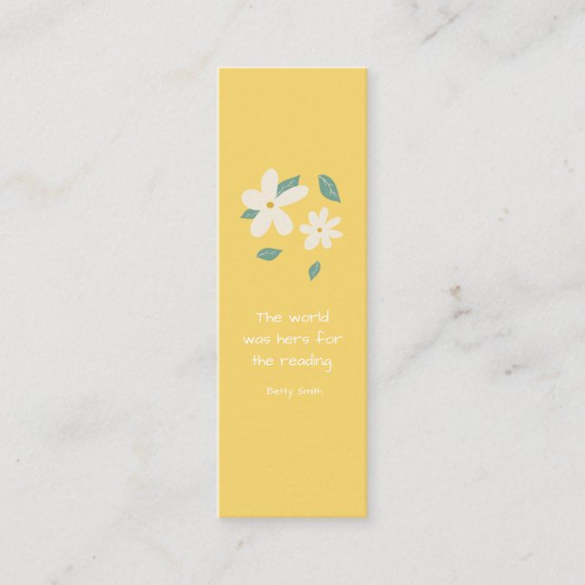 Sunny Daisy Customizable Mini Bookmark  Calling Card (Front)