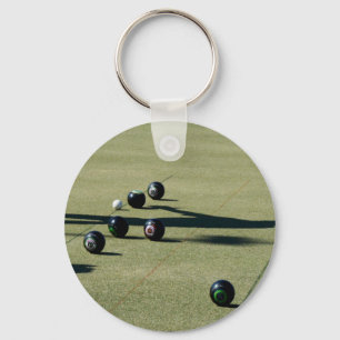 Sunny Day At Lawn Bowls Was A Close Call, Keychain
