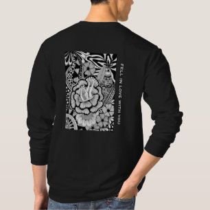Sunny day - Black and White Surreal Botanical Art T-Shirt
