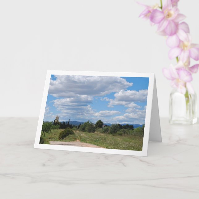 Sunny Day, Country Landscape Card (Orchid)