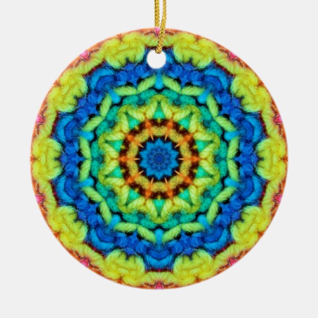 Sunny Day Kaleidoscope Ceramic Ornament (Front)