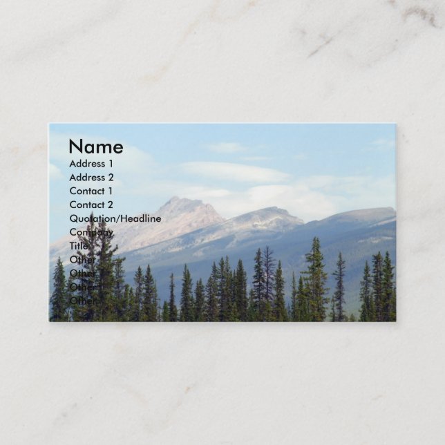 Sunny Day/Mountains Business Card (Front)