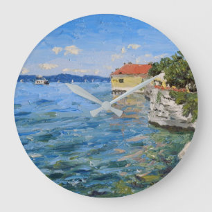 Sunny Day on Lake Constance (Southern Germany) Large Clock