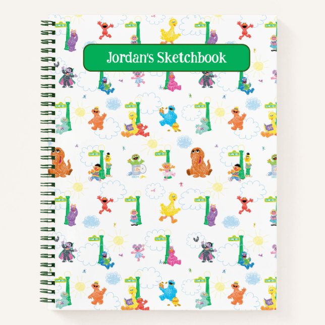 Sunny Day Sesame Street Pattern Drawing Notebook (Front)