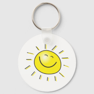 Sunny day, smiling sun, Day to smile! Keychain