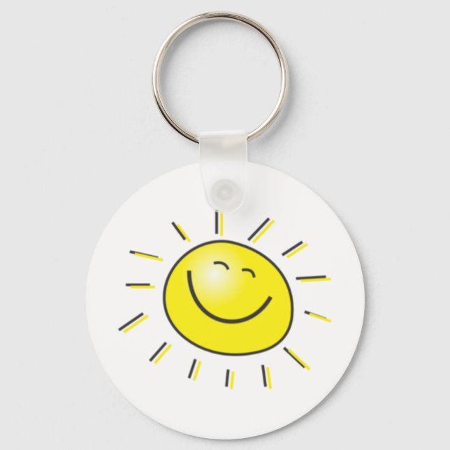 Sunny day, smiling sun, Day to smile! Keychain (Front)