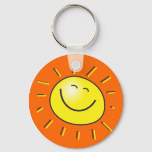 Sunny day, smiling sun, Day to smile! Keychain