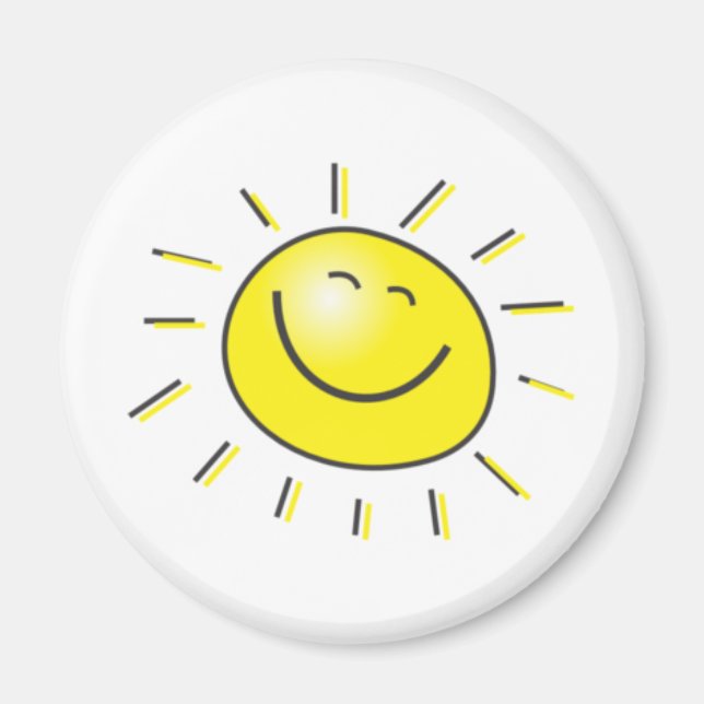 Sunny day, smiling sun, Day to smile! Magnet (Front)