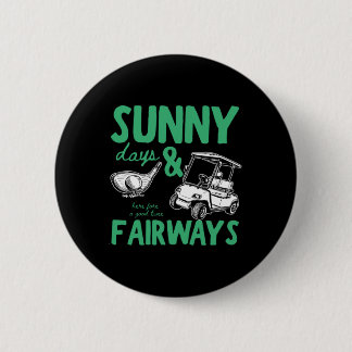 Sunny Days And Fairways Illustration 2 Inch Round Button