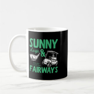 Sunny Days And Fairways Illustration Coffee Mug