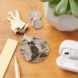 "Sunny Days: Baby Meerkat's Beach Adventure" Keychain
