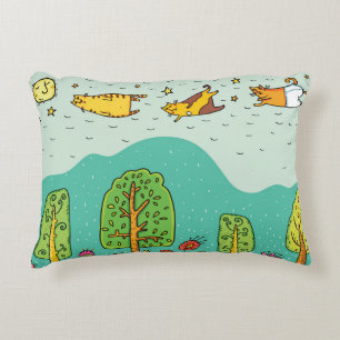 Sunny Days Flying Cats Pets Cute Baby Nursery Accent Pillow