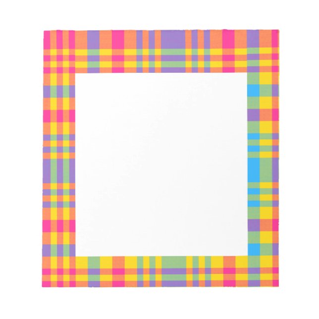 Sunny Days Plaid Border Notepad (Front)