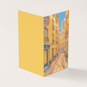 Sunny European Street Folded Vertical Book — Cozy