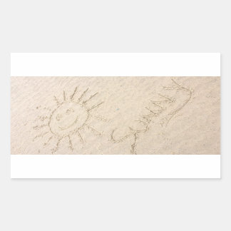 Sunny face in the sand happy beach sticker