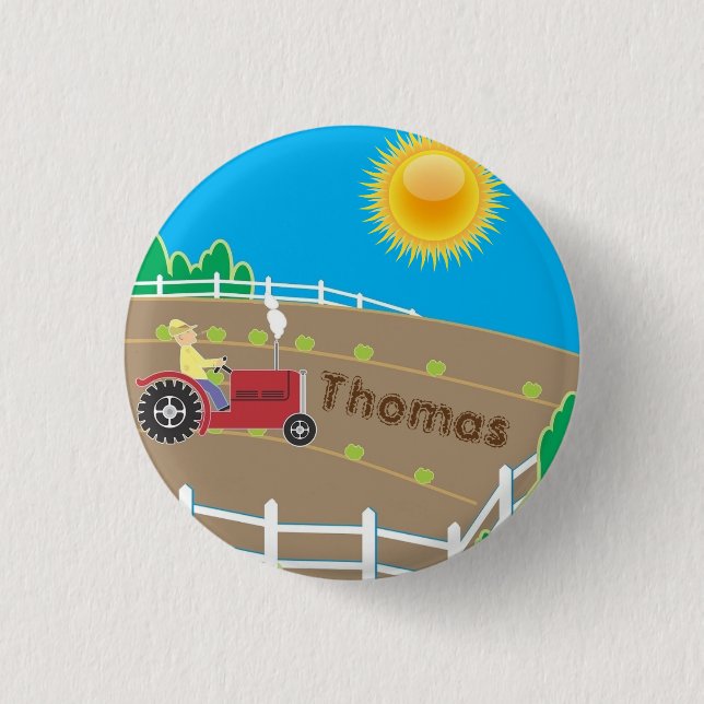 Sunny Farm 1 Inch Round Button (Front)
