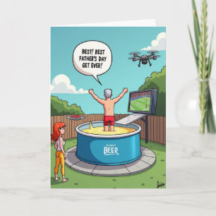 Sunny Fathers Day Pool Party Card