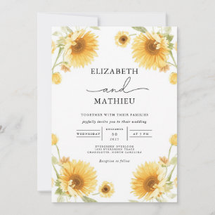 Sunny Floral Archway Wedding Invitation