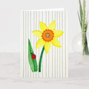 Sunny Flower Insect Art Card