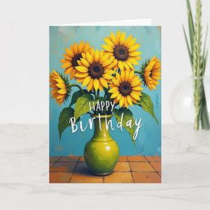 Sunny Flower Vase Birthday Card
