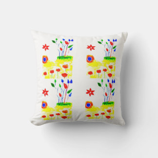 Sunny Flowers Bright Day Nature Throw Pillow