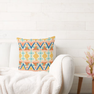 Sunny Folk Art Throw Pillow
