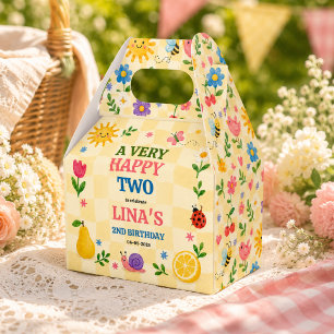Sunny Garden 2nd Birthday Floral Picnic Party Favor Box