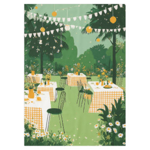 Sunny Garden Graduation Party Celebration Tablecloth