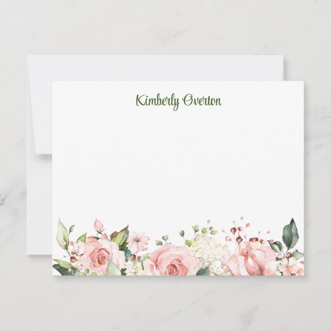 Sunny Garden Personalized Flat Note Card (Front)