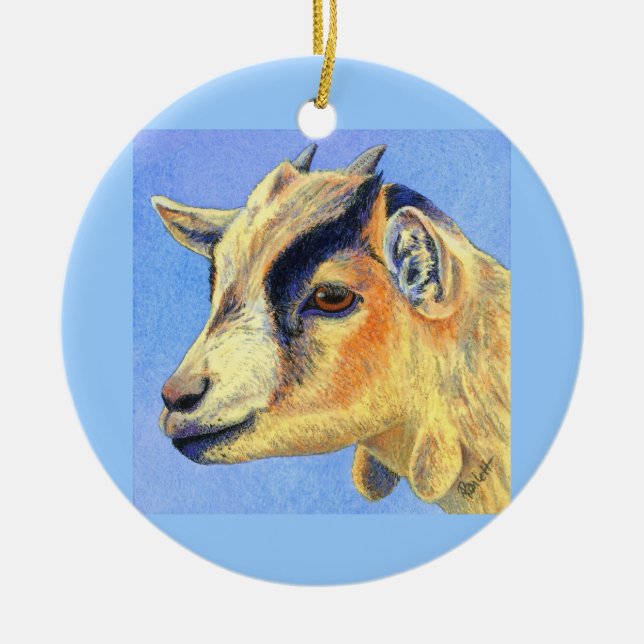 "Sunny Goat" - Pygmy Goat Ornament (Front)