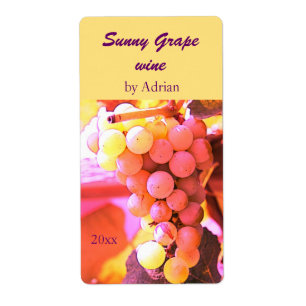 Sunny grapes wine bottle label