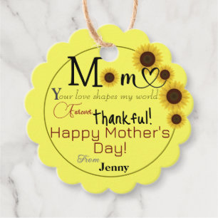 Sunny Gratitude: Mother's Day Favour Tags