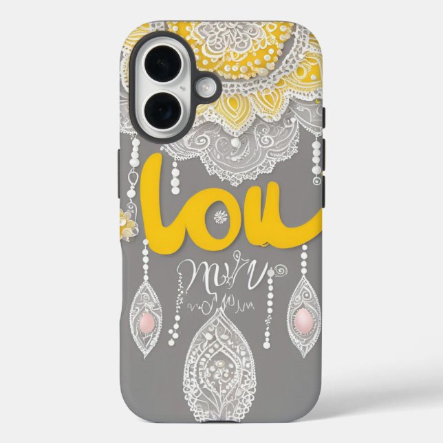 Sunny Grey Lace AI art  Case-Mate iPhone Case (Back)