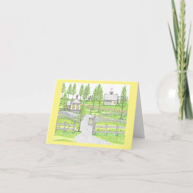 Sunny Hill Farm Yellow Notecards (Front)