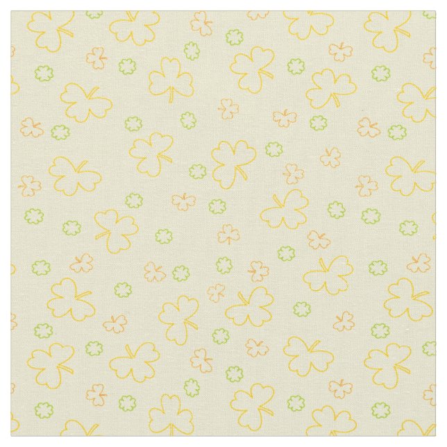 Sunny Irish Shamrocks Fabric (Close Up)