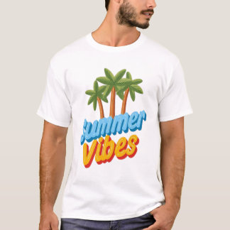 Sunny Island Palm Trees Summer Sticker T-Shirt