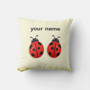 🐞 Sunny Ladybug Duo For Happy Home Decor 🐞 Throw Pillow