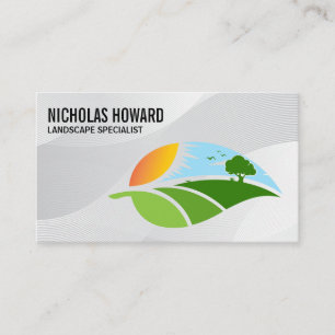 Sunny Landscape Scenery Greenery Business Card