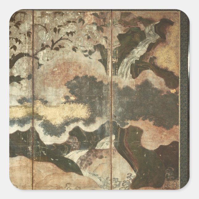 Sunny Landscape Square Sticker (Front)